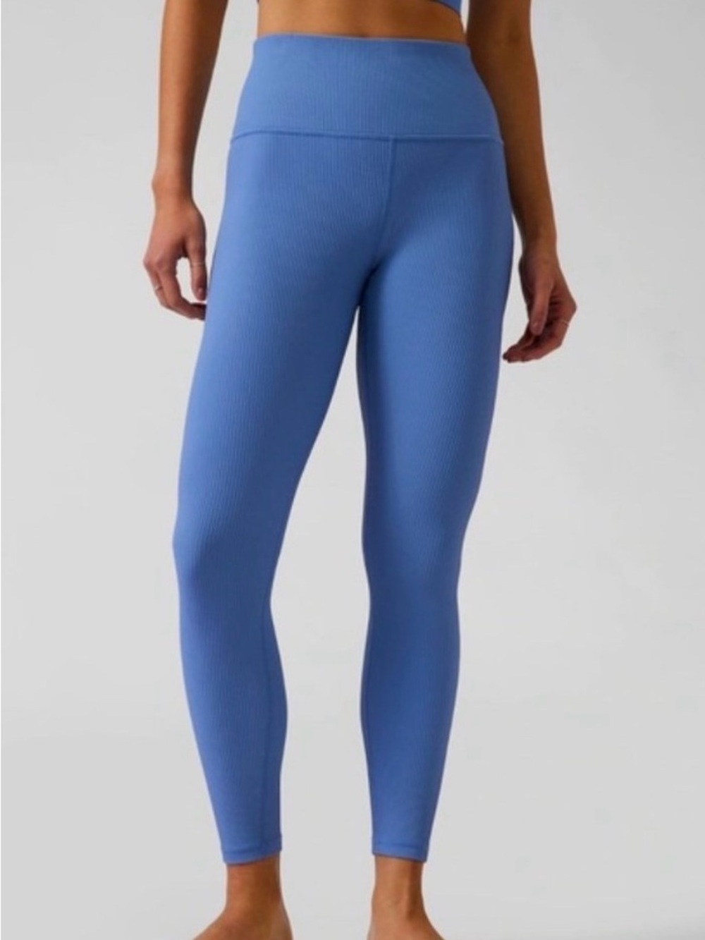 Athleta Elation Ribbed High-Waist Leggings in Periwinkle